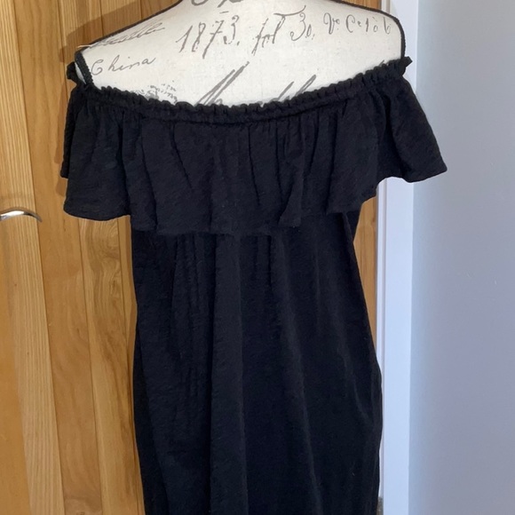 100% Prima Cotton Black Goldie, off the shoulder Sun dress. Like new! Small - Picture 9 of 14